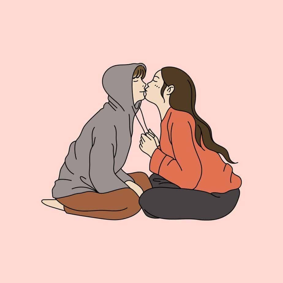 Illustration eines glücklichen Paares, das seine gemeinsame Zukunft plant