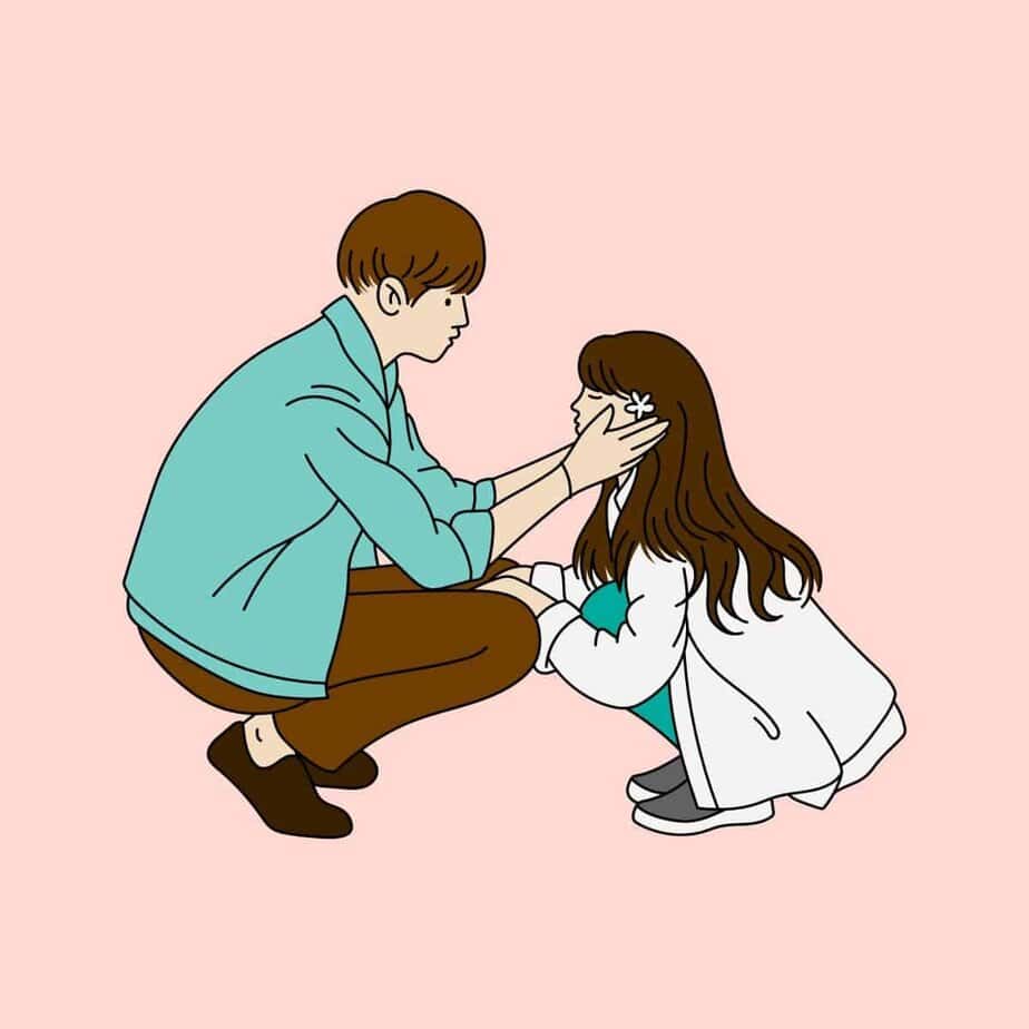 Mann sagt Frau, dass sie die Einzige für ihn ist