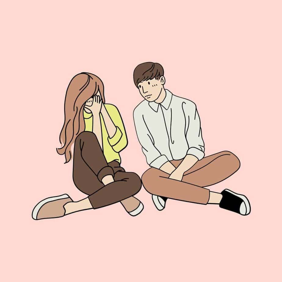 Frau spricht mit ihrem Partner über ihre Gefühle