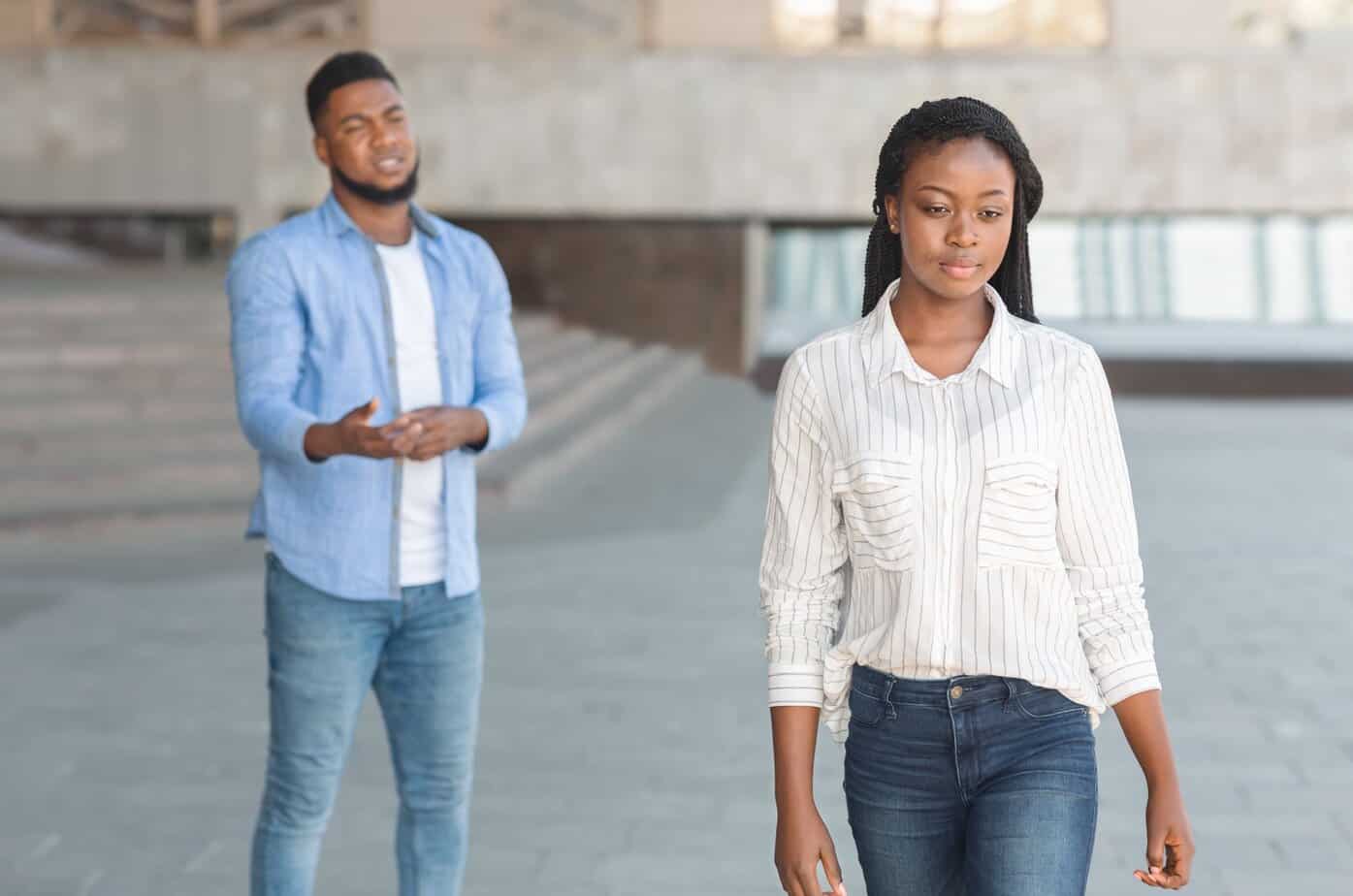 Schwarzes Paar trennt sich