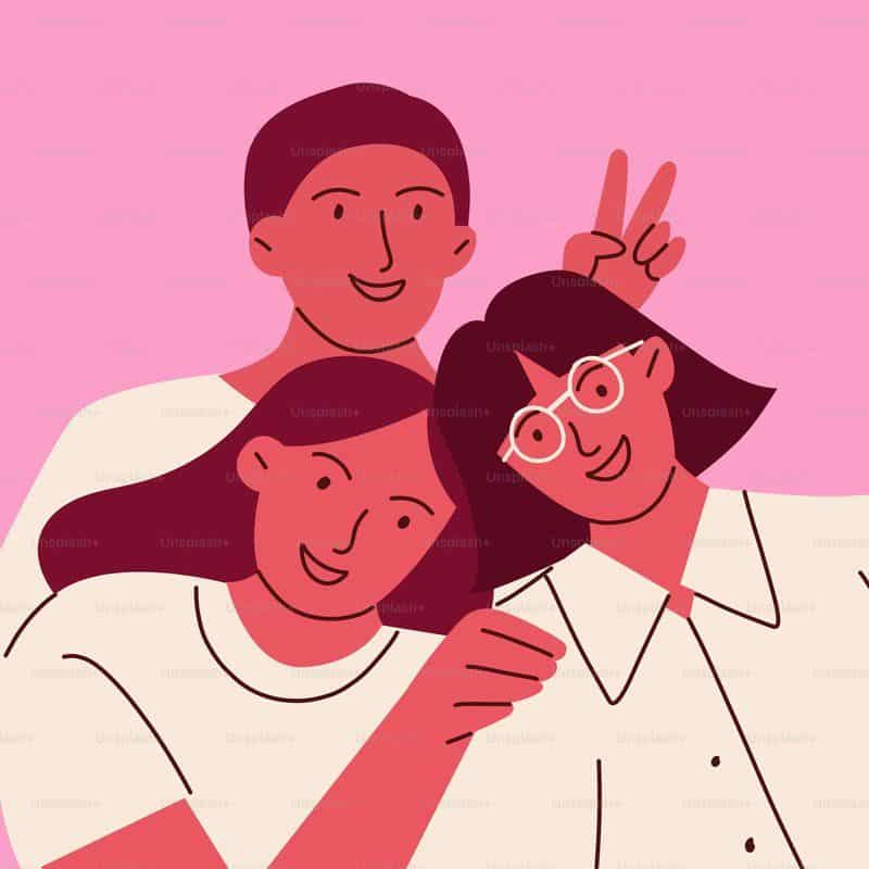 A man and two women hugging each other vector – Pink Image on Unsplash A man and two women hugging each other vector – Pink Image on Unsplash