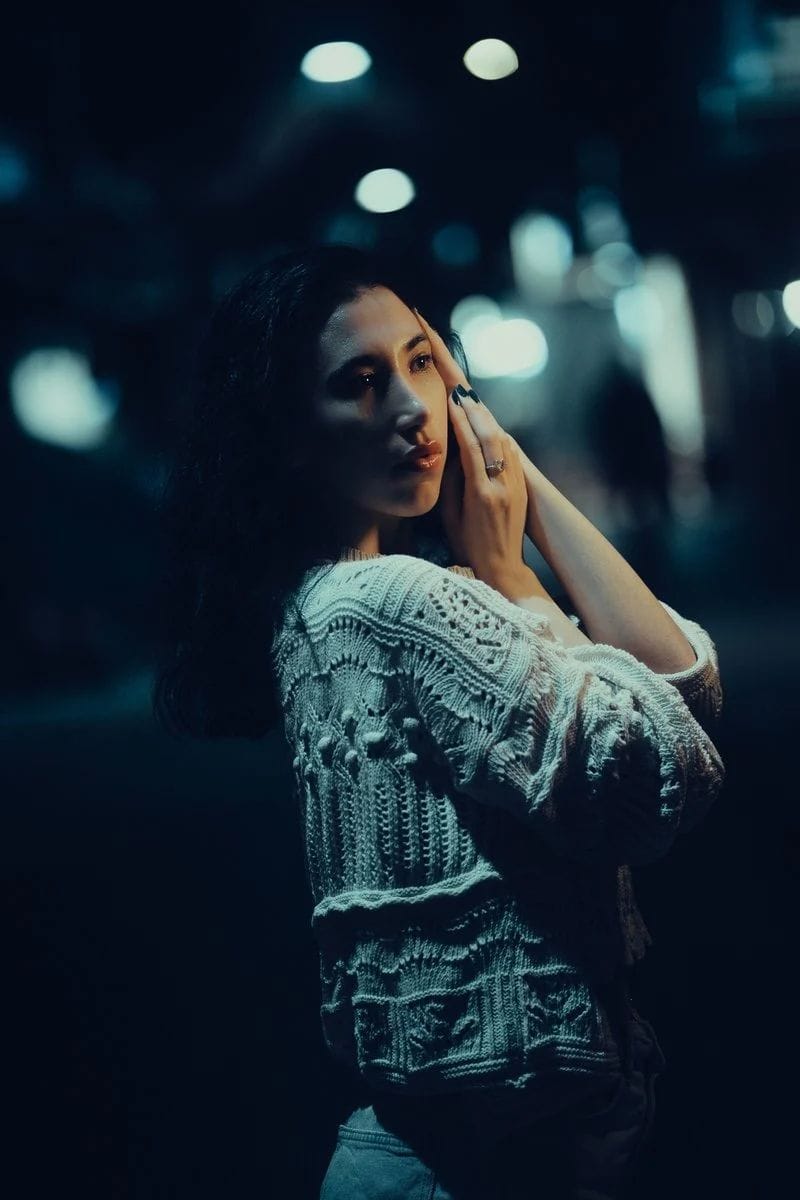 Moody Night Portrait of a Woman in Urban Setting · Free Stock Photo Moody Night Portrait of a Woman in Urban Setting · Free Stock Photo