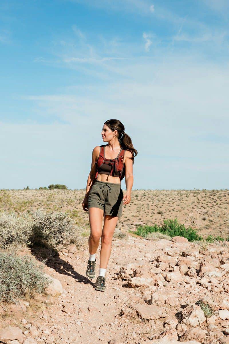 Woman hikes on a desert trail under a blue sky. - Free Photo ... Woman hikes on a desert trail under a blue sky. - Free Photo ...