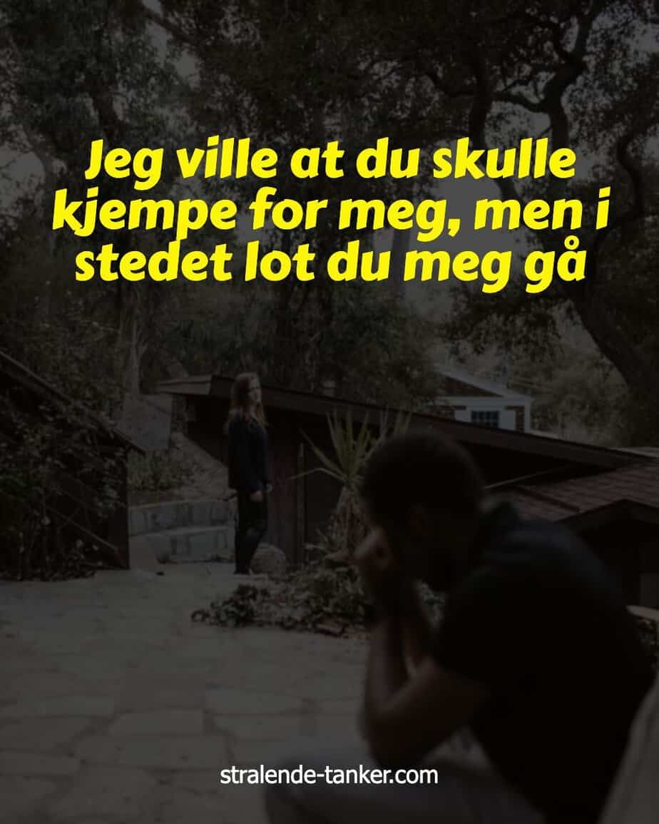 Jeg ville at du skulle kjempe for meg, men i stedet lot du meg gå