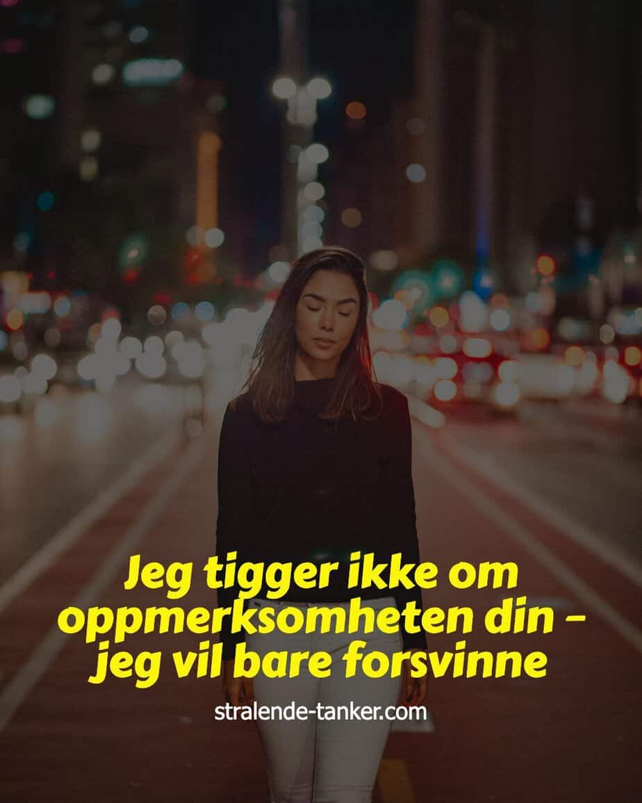 Jeg tigger ikke om oppmerksomheten din – jeg vil bare forsvinne