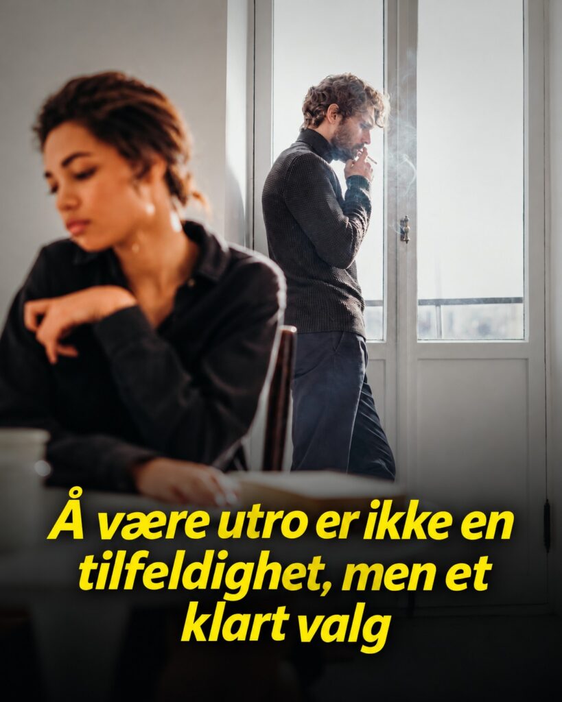 Et par som vender seg bort fra hverandre. Tekst: Å være utro er ikke en tilfeldighet, men et klart valg.